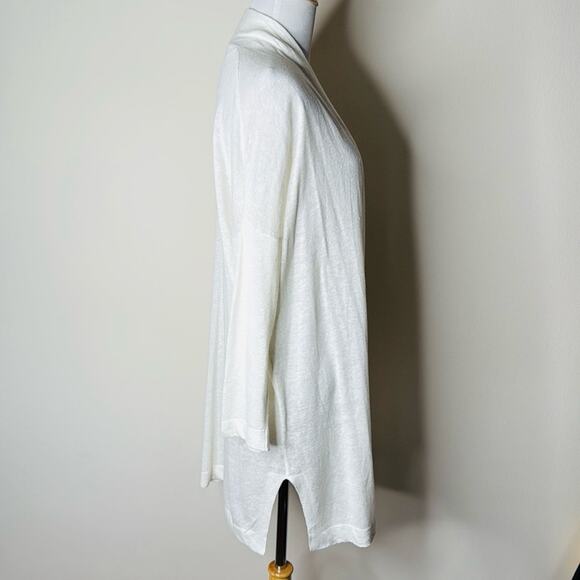 Uniqlo White Linen Duster Cardigan - Picture 3 of 5